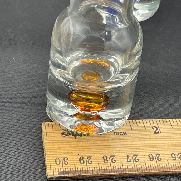 4 Narrow Circleware Vodka Alcohol Shot Glasses Colorful Bases Barware Bud Vases - Picture 6 of 7